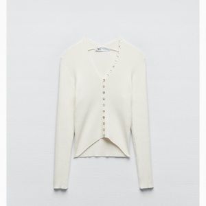 Zara buttoned knit top